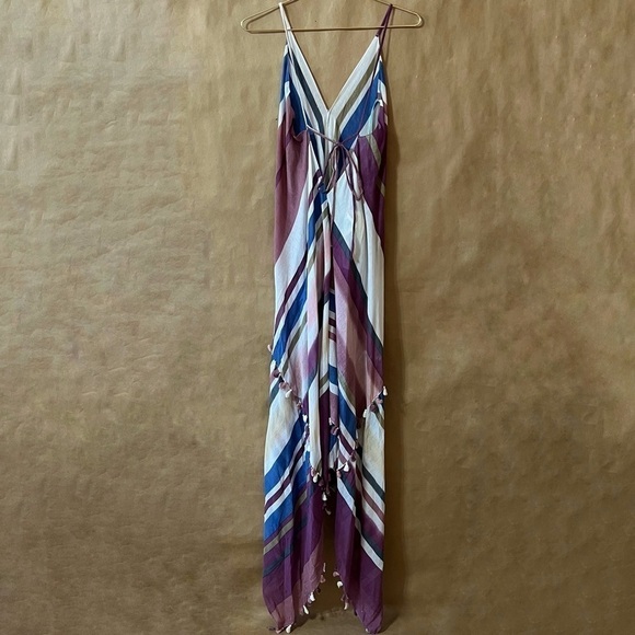 Anthropologie | NWT Aratta Aster Purple Maxi Dress Violet Stripe Tassel Size S - Picture 11 of 16